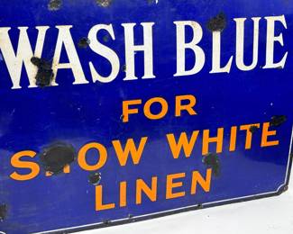 Wash Blue For Snow White Linen Porcelain Sign Colman’s Advertising Enamel	27.5x38in 3mm	124046