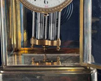 Antique Tiffany & Co French Brass Regulator Clock with Mercury Pendulum	9x6x4.75in	124064