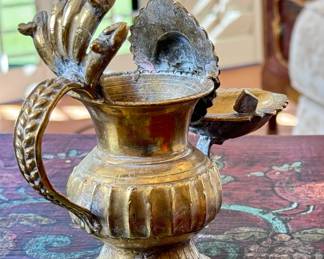 Antique Sukunda Lamp Nepali Oil Lamp	6.25in H	113030
