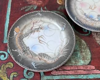 2pc Japanese Hand-painted Moriage Dragonware Plates	7.25in Diameter	113040
