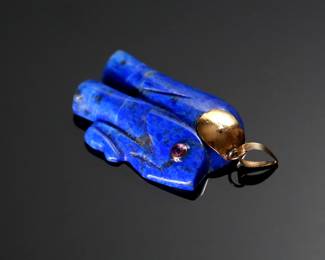 14k Gold & Lapis Asian Elephant Pendant 14kt Gold	28x18.5x5mm	113112
