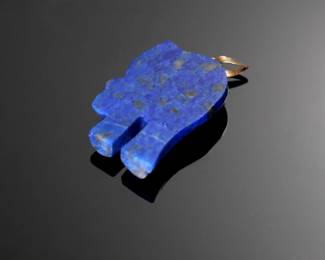 14k Gold & Lapis Asian Elephant Pendant 14kt Gold	28x18.5x5mm	113112
