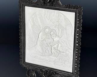 Antique Victorian Cast Iron Lithophane Lamp Viewer with KPM Panel	12.5x6.75x5in	124114