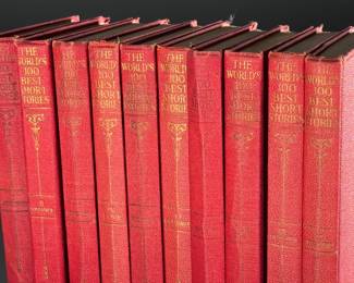 VTG 1927 Book Set The Worlds One Hundred Best Short Stories Volume 1-10 Red Decor Book	Book: 6x4in	119049
