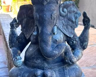 Antique Metal Ganesha Statue	24in H	113089