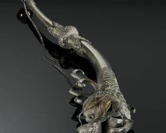 2pc Tibetan Reliquary Dragon Trumpet & Knife	Horn: 19in Long	113101
