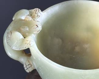 Antique Chinese Jade Libation Cup	3.2x4.95x3.1in	124126
