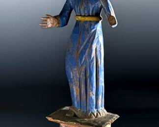 Antique Santos Carved Wood Sculpture	21.25x6.75x5in	124067
