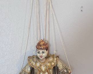 Thai Burmese Marionette String Wooden Carved Puppet Dancer Traditional	20x13x3in	113052
