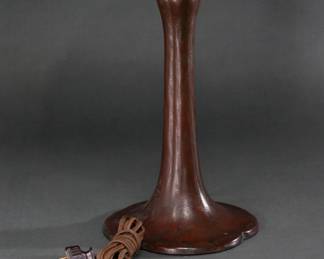 Antique Bronze Cast Metal Slag Table Lamp Green White	26x18in diameter	124077