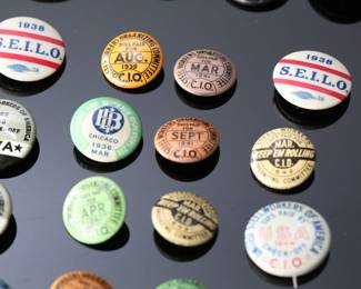 Lot of 28 Vintage Labor Union Pin Back Button Pins Steel Workers Boiler Makers 1930s-1960s	Largest: 1.75in Diameter	119030
