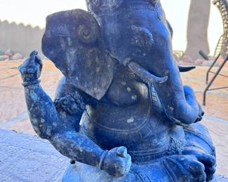 Antique Metal Ganesha Statue	24in H	113089