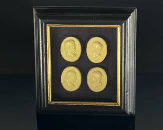 Set of 12 Framed 19th Century Grand Tour Intaglios Italian Neoclassical Cameos	Frame: 9.5x8.75x2in	124066