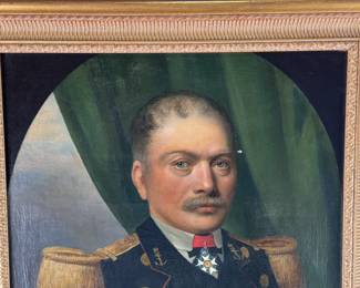 1848 Oil Painting Jean Jacques Marie Castin Le Commandeur French Naval Commander Framed Art	Frame: 32x27.5x3in Canvas: 25.5x21.25in	124091
