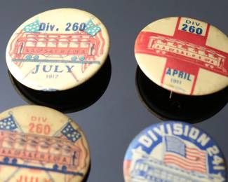 Lot of 4 1911-1950 Chicago Trolley Car AA of S & ERE of A Railway Union Pin Back Button pins	1.5in Diameter	119031
