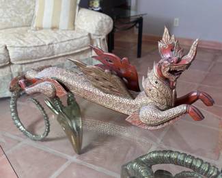 A Southeast Asian Makara Dragon Laotian	18x10x47in	113059