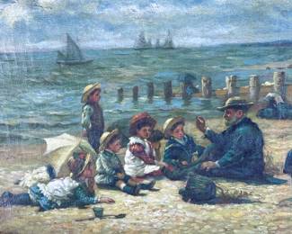 Alexander Mark Rossi A Summer's Tale Oil Painting Reproduction	Frame: 20 x 23.25 x 3in Canvas: 13 x 16.125in canvas 9 pounds .8 ounces	124140