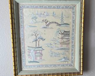 Framed Chinese Embroidered Silk Tapestry #2	14x12in	113085
