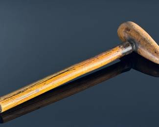 Antique  Lignum Vitae Plumbers Hammer Bossing Mallet	12.5x4.6x1.65in	124098
