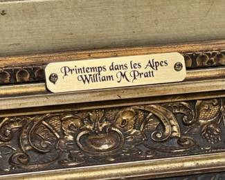 William M Pratt Printemps Les Alpes Antique Oil Painting Framed Art Spring in the Alps	Frame: 27x36x2in Canvas: 20x29in	124078