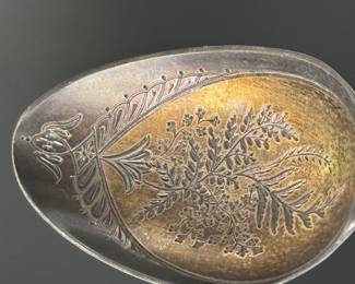 Etched Silver Plate Spoon	8.65in	124122
