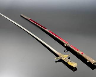 Antique British Military Sword 1891	Total Sword Length: 39.125in With Scabbard: 40.1875in	124005