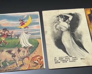 Lot of 4 Antique 1900s Halloween Postcards	Approx: 5.5x3.5	119017
