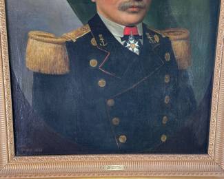 1848 Oil Painting Jean Jacques Marie Castin Le Commandeur French Naval Commander Framed Art	Frame: 32x27.5x3in Canvas: 25.5x21.25in	124091
