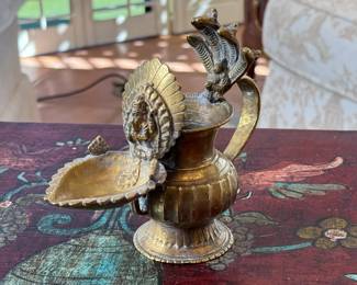 Antique Sukunda Lamp Nepali Oil Lamp	6.25in H	113030

