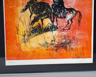 Signed Numbered Hoi Lebadang Lithograph Collectors Guild Horses Framed Art Litho	Frame: 26x22x0.5in	119002
