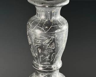 Egyptian Etched Stone Vase	5.9in H x 2.6in Diameter at top rim	124109
