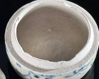 Chinese Blue and White Porcelain Lidded Box With Flower Decoration Octagon	1.25x1.95in diameter	124130

