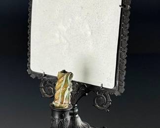 Antique Victorian Cast Iron Lithophane Lamp Viewer with KPM Panel	12.5x6.75x5in	124114