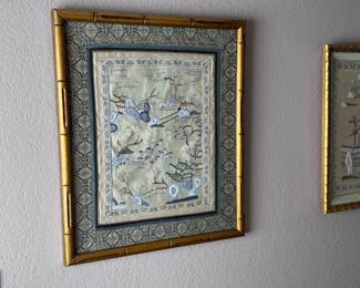 Framed Chinese Embroidered Silk Tapestry #1	17x14in	113084
