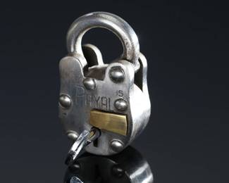 Vintage Payal Padlock Lock	2.9x1.65x1.15in	124010

