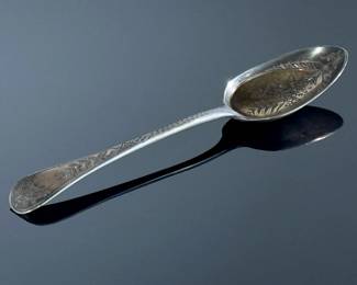 Etched Silver Plate Spoon	8.65in	124122