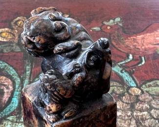 Vintage Chinese Foo Dog Stamp	3.75in h	113032

