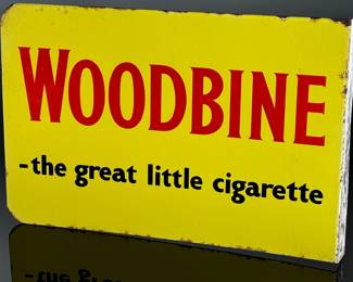 Woodbine The Great Little Cigarette Double Sided Porcelain Flange Sign Enamel Advertising	14x21.25x2in 3mm gauge	124032