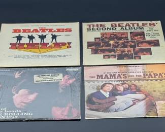 Lot of 4 Vintage LP Albums Beatles Help Second Album Rolling Stones Out of Our Head Mama’s and the Papa’s If you Can Believe Your Eyes and Ears		115041

