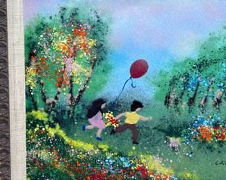 1978 Louis Cardin Enamel on Copper Painting Boy & Girl with Balloon Art Collectors Guild	Frame: 13.75x15.5x2in	119011
