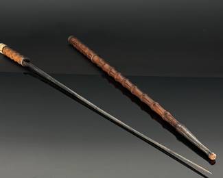 Ivory Tip Faux Bamboo Walking Stick Sword Hidden cane	Total Length: 39in Blade: 29.75in	124135