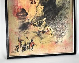 Signed Numbered Hoi Lebadang Lithograph Village Entry Framed Art Litho Collectors Guild	Frame: 27x23x0.5in	119003
