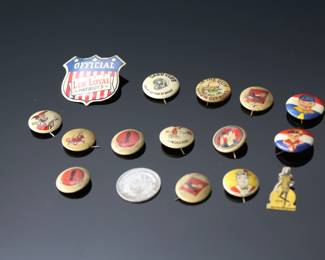 Lot of 15 Vintage Comic Character Pinbacks Pin Back Button Pins Kellogg PEP Donald Duck Cracker Jack	Largest: 0.8in diameter	119034