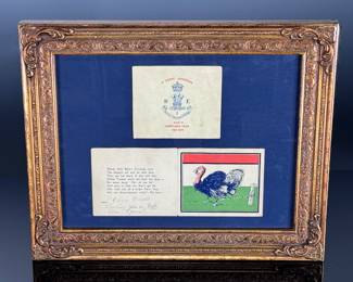 WWI 1915-1916 Gallipoli Christmas Card Framed Royal Monmouthshire Royal Engineer	Frame: 14x17x1in	124050