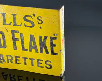 Antique Wills's Gold Flake Cigarettes Double Sided Enamel Flange Sign Advertising	11x15x1.5in Gauge: 3mm	124021