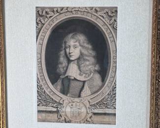 Antique Portrait of Charles Paris d’Orléans Duke of Longueville Jean Lenfant Engraver Litho Engraving Framed	Frame: 27.25x23.25x2.75in	124081

