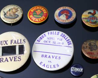 Lot of 44 miscellaneous Pin Back Political Comic Advertising Etc. Pinbacks	Largest: 2.2in Diameter	119037
