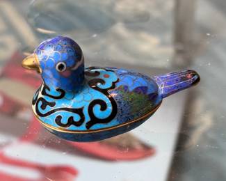 2pc Chinese Cloisonne Birds Trinket Box Pair	1.75in H	113003
