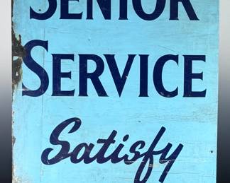 Senior Service Satisfy Tobacco At Its Best Enamel Sign Cigarette Advertising	36x24in Gauge : 2mm	124045