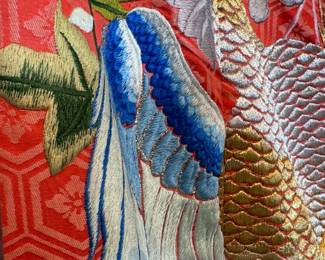 Huge Exceptional Embroidered Japanese Ceremonial/Wedding Uchikake Kimono Peacock Robe	71x54in	113048